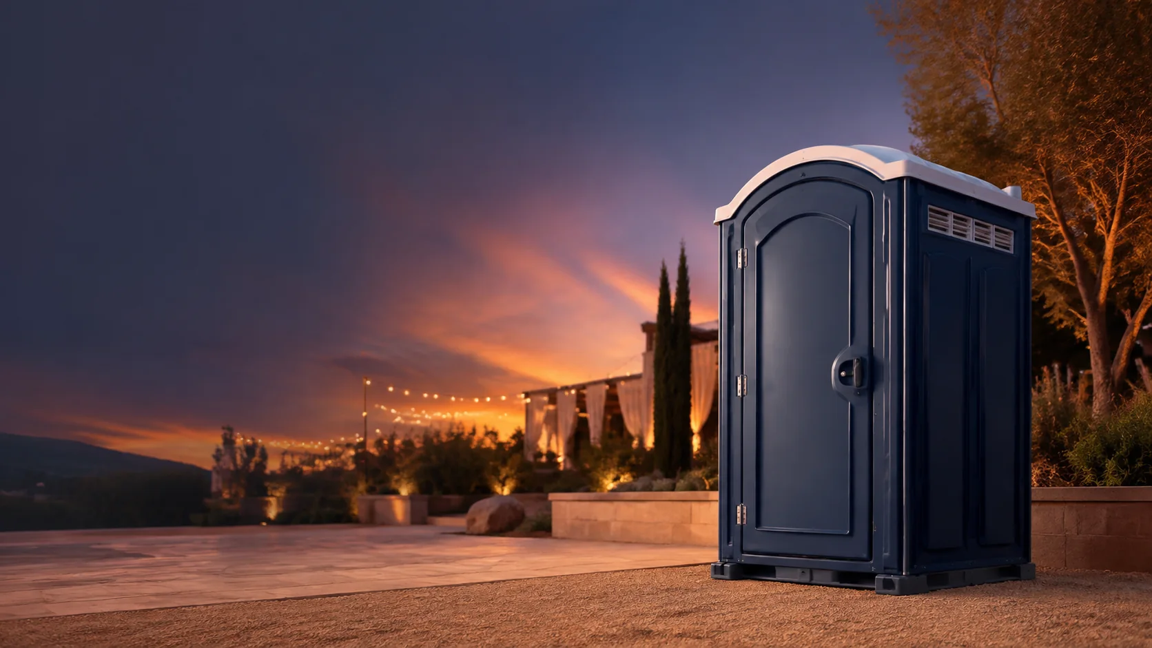 Portable restroom shown for rental planning in Brentwood, TN
